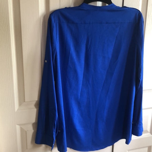 Calvin Klein Womans LS Blue Shirt Size M 100% Polyester - Picture 4 of 8